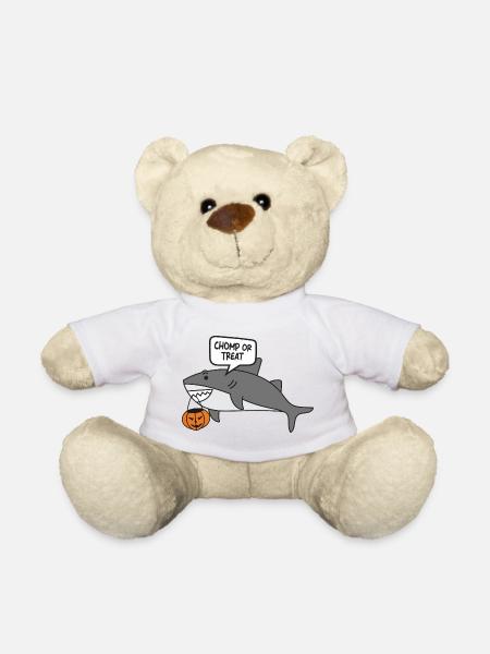 Halloween Cute Shark, Chomp or Treat - Teddy Bear - white
