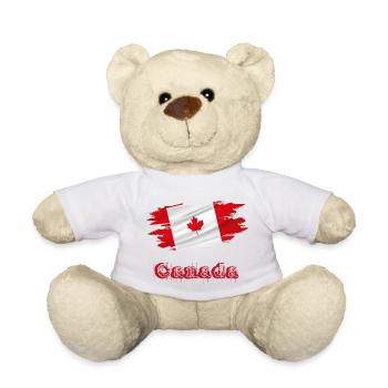 Flag Patriot Gift Home Country Flag Canada - Nounours - blanc - Devant