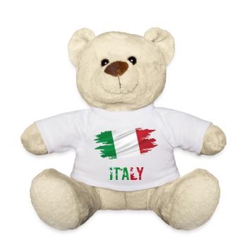 Flag Patriot Gift Home Country Flag Italie - Nounours - blanc - Devant