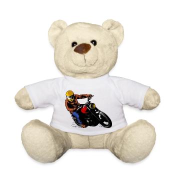Fahren Sie Oldtimer Motorrad Kurvenfahrt - Teddy - Weiß - Vorne