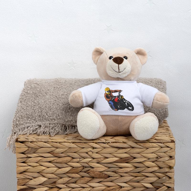 Fahren Sie Oldtimer Motorrad Kurvenfahrt Teddy