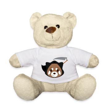 Red panda disguised as a reaper for Halloween - Teddy Bear - white - Front