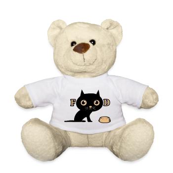 Cute cat is hungry - Teddy Bear - white - Front