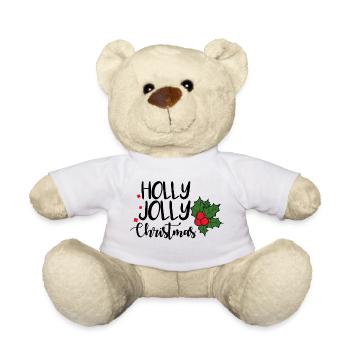 Holly Jolly Christmas - Teddy Bear - white - Front