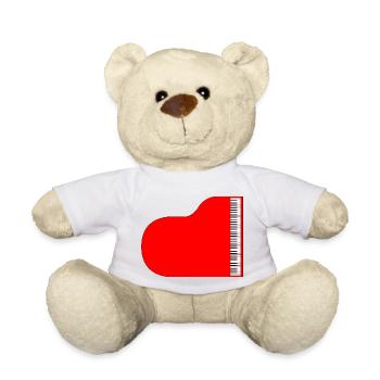 Red Grand Piano - Teddy Bear - white - Front