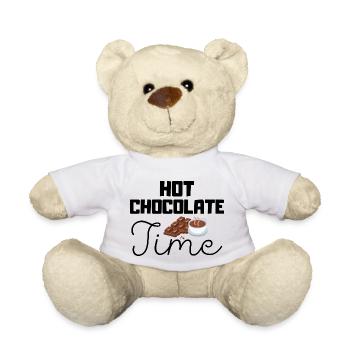 Cute winter quotes - hot chocolate time - Teddy Bear - white - Front