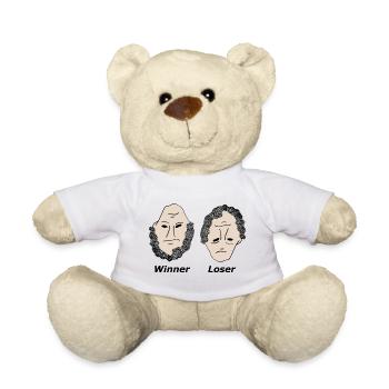 Winner & Loser (Gagnant Perdant) noir - Nounours - blanc - Devant