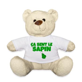 sapin, ça sent le sapin, Noël - Nounours - blanc - Devant