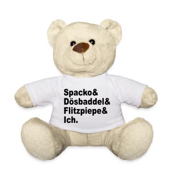 Spacko, Dösbaddel, Flitzpiepe, Ich. - Teddy - Weiß - Vorne