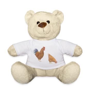 Skizze für Henne und Hahn - Teddy - Weiß - Vorne