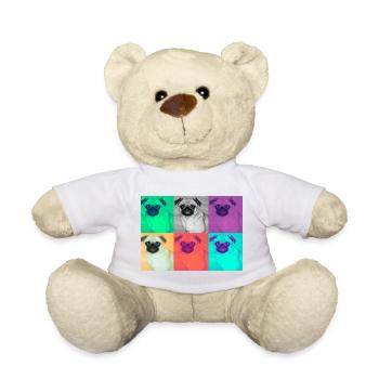 Pop Art Conception de chien - Nounours - blanc - Devant