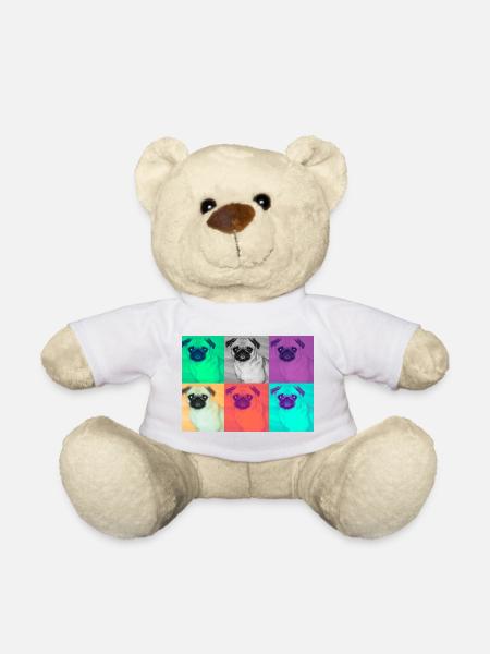 Pop Art Hund Design - Teddy - Weiß