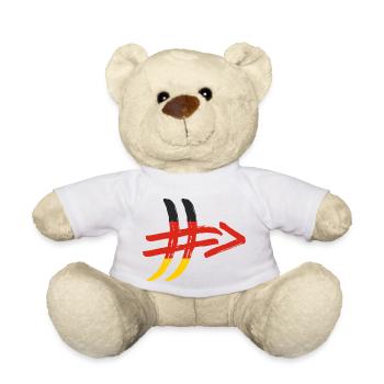 Deutschland Flagge Deutschlandflagge Hashtag EM WM - Teddy - Weiß - Vorne