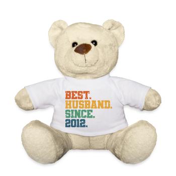 Meilleur mari depuis 2012, cadeau d’anniversaire de 11 ans - Nounours - blanc - Devant