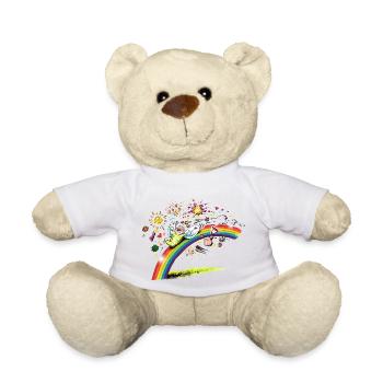 Blühwürmchen auf dem Regenbogen - Teddy - Weiß - Vorne