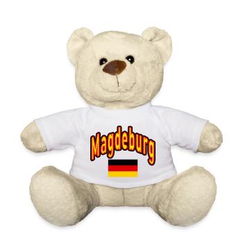 Drapeau allemand de Magdebourg - Nounours - blanc - Devant