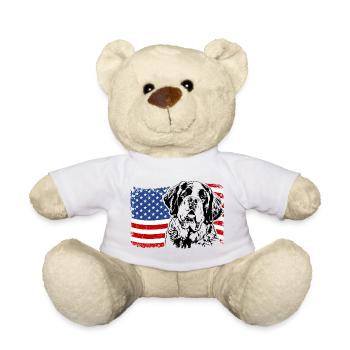 ST. BERNARDS Amérique Flag Chiens Chien Wilsigns - Nounours - blanc - Devant