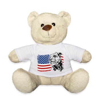 BORDER TERRIER Amérique Flag Chiens Chien Wilsigns - Nounours - blanc - Devant