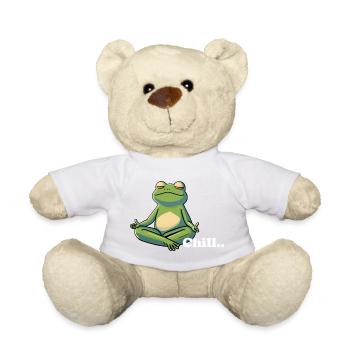 enspannter relaxed chill Frosch - Teddy - Weiß - Vorne