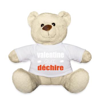 Valentine Qui Déchire Couple Saint Valentin Humour - Nounours - blanc - Devant