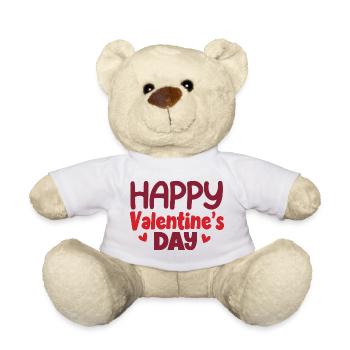 Happy Valentine's Day - Teddy - Weiß - Vorne