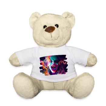 kunst kreativ lustig horror monster techno party - Teddy - Weiß - Vorne