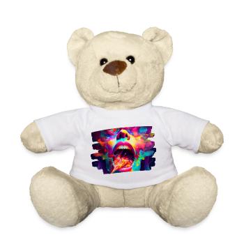 kunst kreativ lustig horror monster techno party - Teddy - Weiß - Vorne
