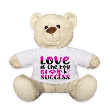 Love is the Key of Success - Teddy Bear - white - Front