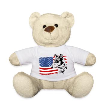 Kurzhaarcollie Collie Amerika Fahne Hunde Wilsigns - Teddy - Weiß - Vorne