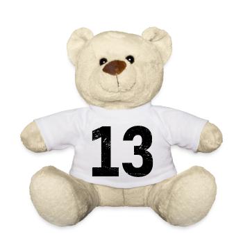 Cool Number 13 - 13 Years Old 13th Birthday Gift - Teddy Bear - white - Front