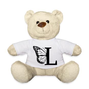 lettre l papillon - Nounours - blanc - Devant