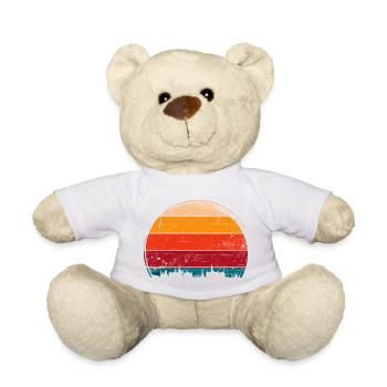 Sunset Skyline Circle - Teddy Bear - white - Front