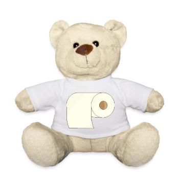 Minimalistische Toilettenpapierrolle - Teddy - Weiß - Vorne