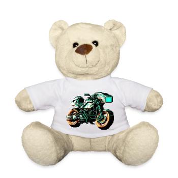 Moto de machine de course dans de superbes graphismes 8 bits - Nounours - blanc - Devant