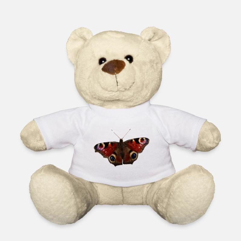 Tagpfauenauge Schmetterlinge bunt - Teddy - Weiß