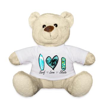 surfen lieben skaten welle herz - Teddy - Weiß - Vorne