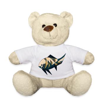 Minimalistischer Fisch - Teddy - Weiß - Vorne