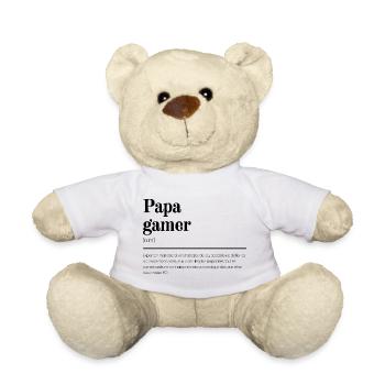 Papa Gamer : Cadeau pour papa - Nounours - blanc - Devant