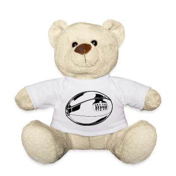 Croquis de ballon de rugby - Nounours - blanc - Devant
