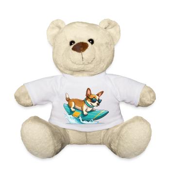 Drôle mignon Corgi Planche de surf Surf Été - Nounours - blanc - Devant