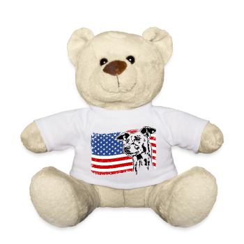 Greyhound America Flag Greyhound Dogs Wilsigns - Nounours - blanc - Devant