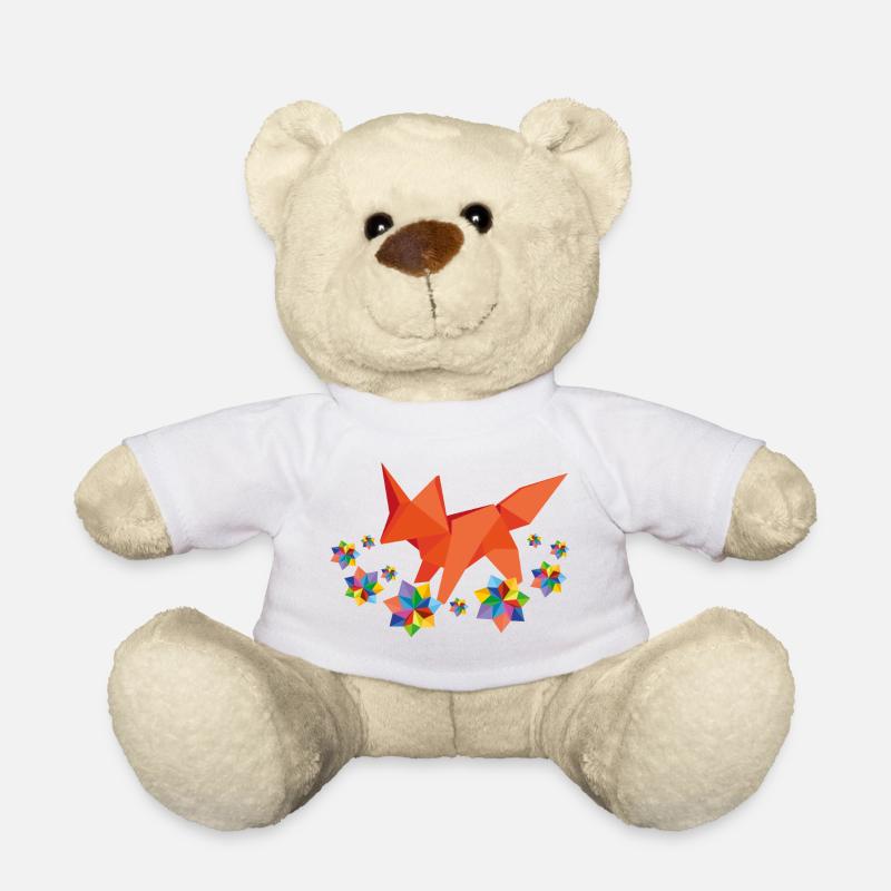origami fox with flowers - Teddy - Weiß