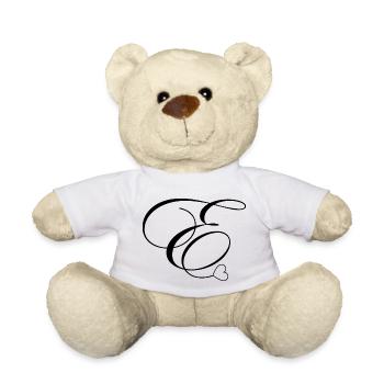 Buchstabe e Kalligraphie Herz - Teddy - Weiß - Vorne