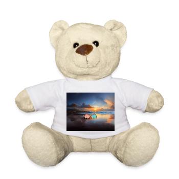 hugadino, Dinos am Strand, süßer Dinosaurier - Teddy - Weiß - Vorne