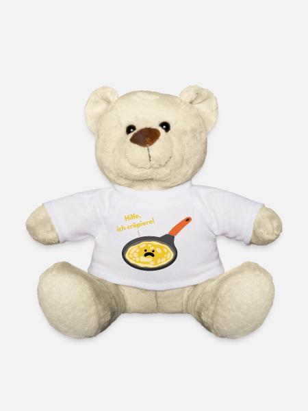 „Hilfe ich crêpiere“ Pfannkuchen Wortspiel - Teddy - Weiß