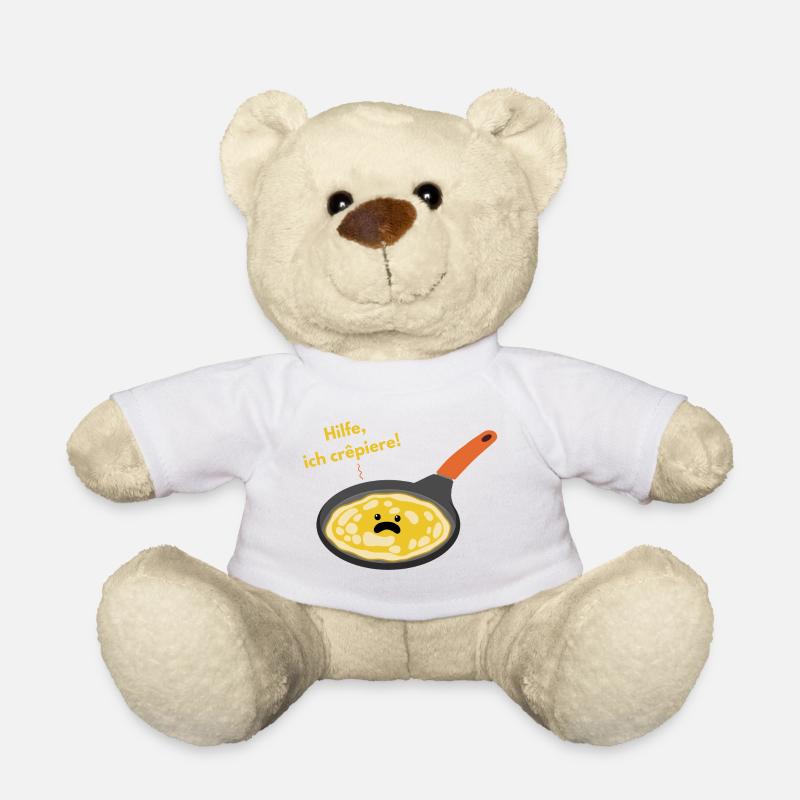 „Hilfe ich crêpiere“ Pfannkuchen Wortspiel - Teddy - Weiß