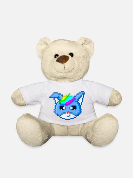 Pixelart Blue fox - Nounours - blanc