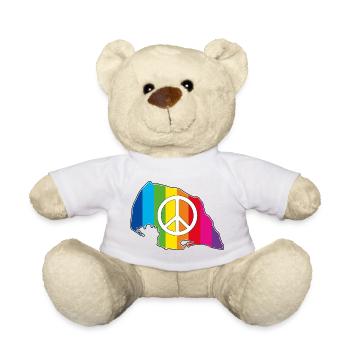 Insel Fehmarn Love Peace Rainbow - Teddy - Weiß - Vorne