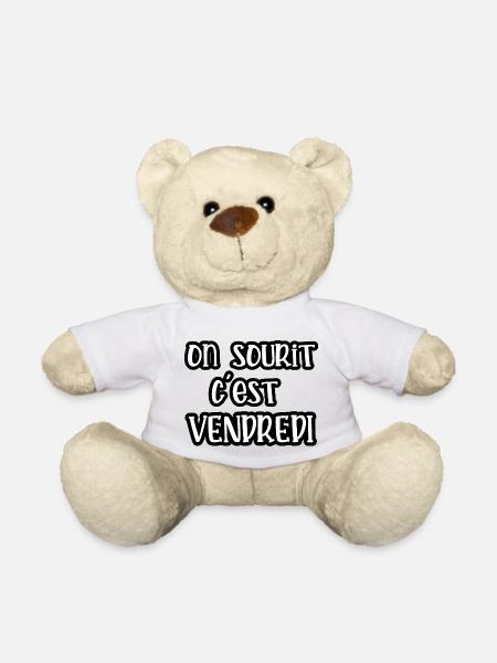 on sourit c'est vendredi - Nounours - blanc