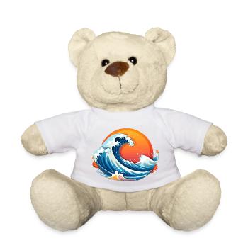 La vague au coucher du soleil - Nounours - blanc - Devant